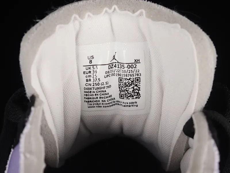 All Categories Air Jordan Jordan Series Basketball Shoes Air Jordan 1 Low Z Edition Air Jordan 1 Low AJ1 Joe 1 Mi White Purple Retro Culture Leisure Sports Shoes DZ4135-002